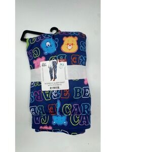 Care Bears Sleep Pants Womens Medium M Indigo Blue Rainbow Briefly Stated New